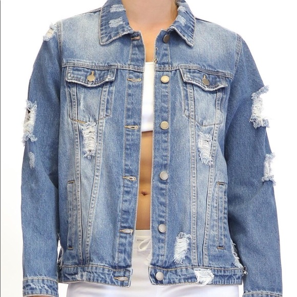Distressed Denim Jacket - Picture 2 of 3